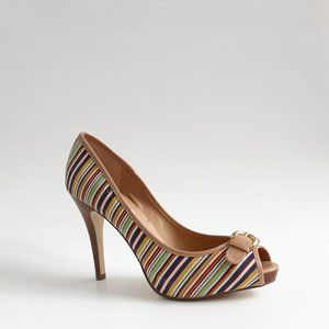 Steve Madden Multicolor Peep Toe Shoe 4" Heel 8.5